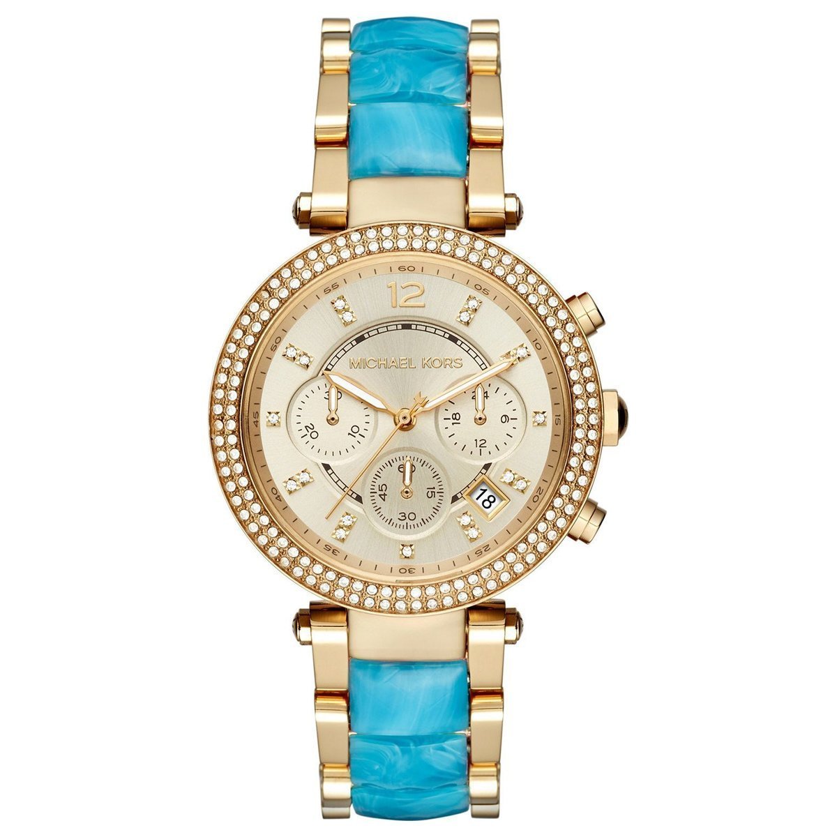 Michael Kors Ladies Chronograph Parker Blue Watch - MK6364